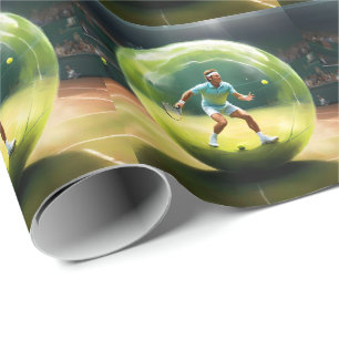 Tennis Ball Player on Court Geschenkpapier