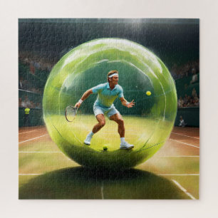 Tennis Ball Player on Court Puzzle