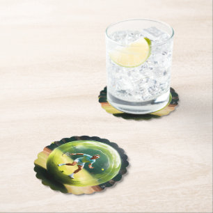 Tennis Ball Player on Court Untersetzer