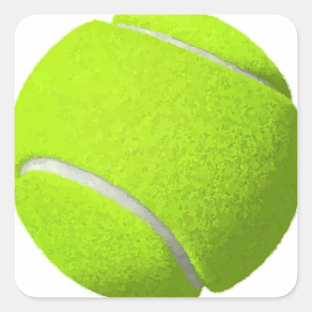 Tennis Ball Quadratischer Aufkleber (Vorderseite)