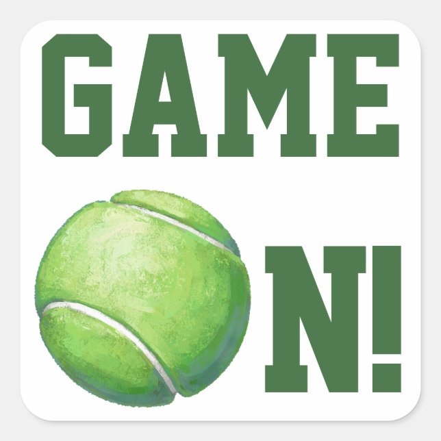 Tennis Ball Quadratischer Aufkleber (Vorderseite)
