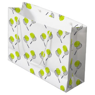 Tennis Ball & Racket Racquet Muster Große Geschenktüte