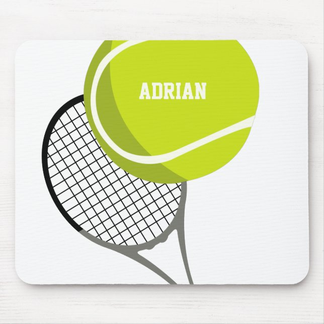 Tennis Ball & Racket Racquet Personalisiert Mousepad (Vorne)