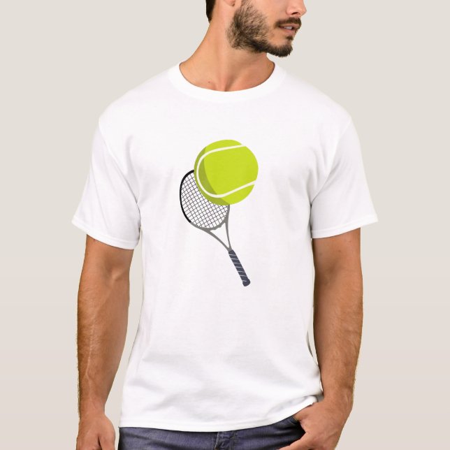 Tennis Ball & Racket Racquet T-Shirt (Vorderseite)