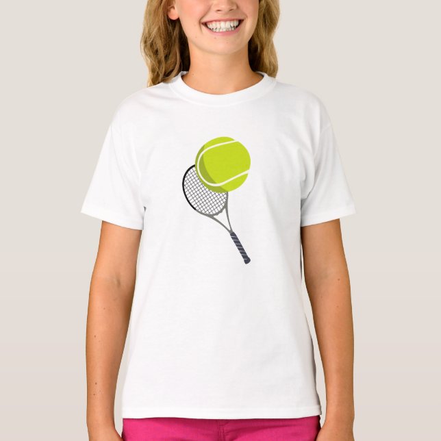 Tennis Ball & Racket Racquet T-Shirt (Vorderseite)