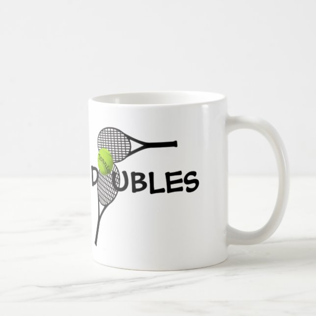 Tennis Ball Racquets Doubles Game Coffee Tasse (Rechts)