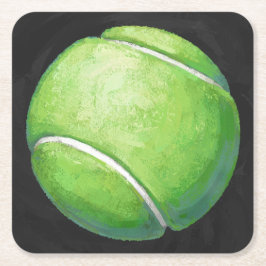Tennis Ball Rechteckiger Pappuntersetzer