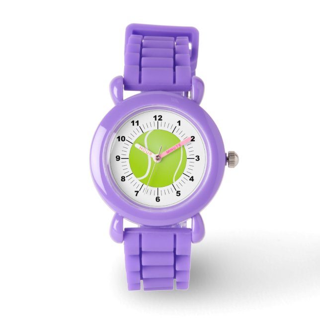 Tennis-Ball Roter Glitzer-Strap-Watch Armbanduhr (Vorderseite)