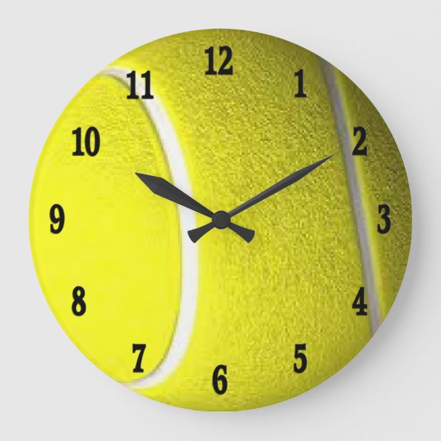 Tennis Ball Schwarze Zahlen Sportwall Uhr (Vorderseite)