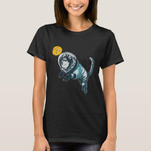 Tennis Ball Space Husky Wolf Space Blue Hund Astro T-Shirt