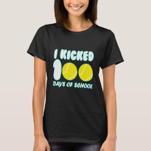 Tennis Ball Sport I Kickte 100 Tage Schullehrer T-Shirt