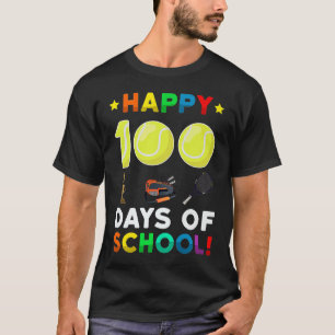 Tennis Ball Sport I Kickte 100 Tage Schullehrer T-Shirt