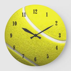 Tennis Ball Sport mit schwarzen Zahlen Große Wanduhr