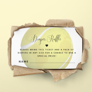 Tennis Ball Sport Thema Kinderdusche Windeln Raffe Begleitkarte