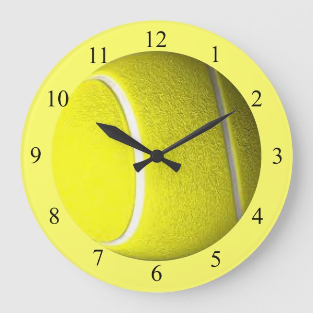 Tennis Ball Sport Wall Schwarze Zahlen Uhr (Vorderseite)