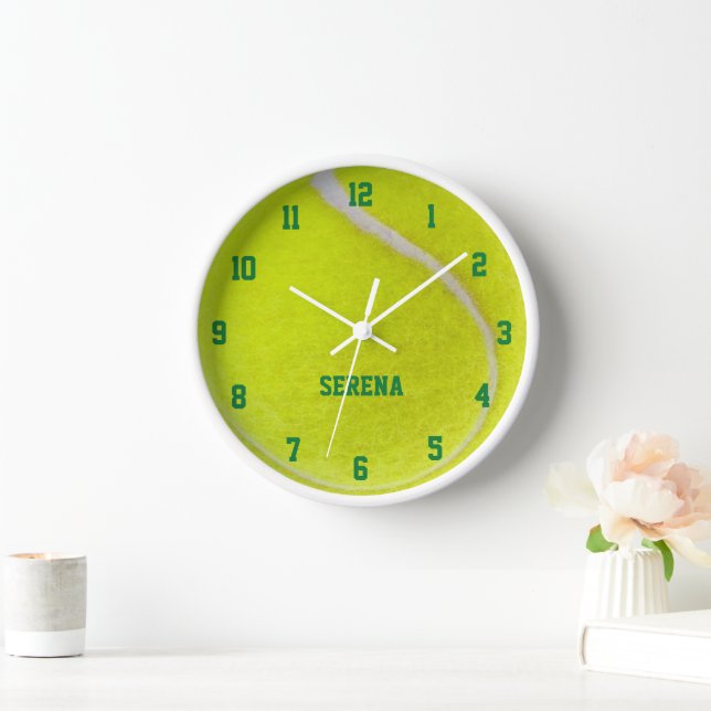 Tennis Ball Textur Personalisierte Wall-Uhr Uhr (Zuhause)