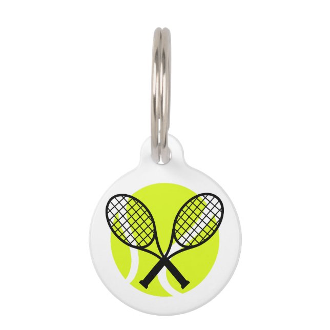 Tennis Ball und Racquets Haustiermarke (Vorderseite)