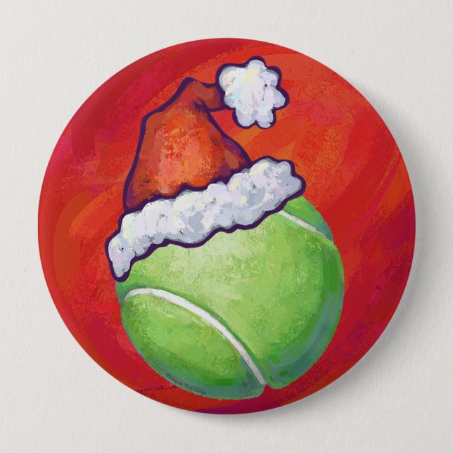 Tennis Ball Weihnachten Button (Vorderseite)