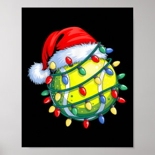 Tennis Ball Weihnachtsmannmütze Männer Frauen Weih Poster