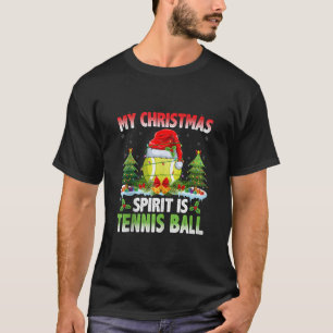 Tennis Ball Weihnachtsmannmütze Weihnachtsgeist Ze T-Shirt