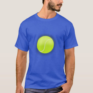 Tennis Ball With Curved White Seam Floating On Whi T-Shirt