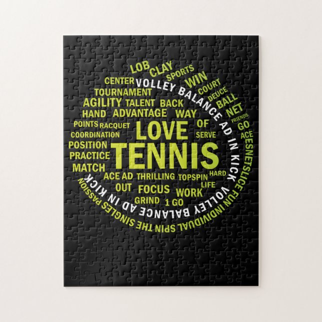 Tennis Ball Word Cloud Cool Tennis Players Puzzle (Vertikal)