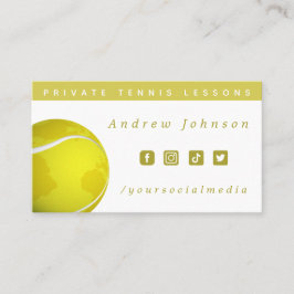 Tennis Ball World Planet Coach Social Media Gelb Visitenkarte