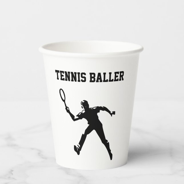 Tennis Baller Pappbecher (Vorderseite)