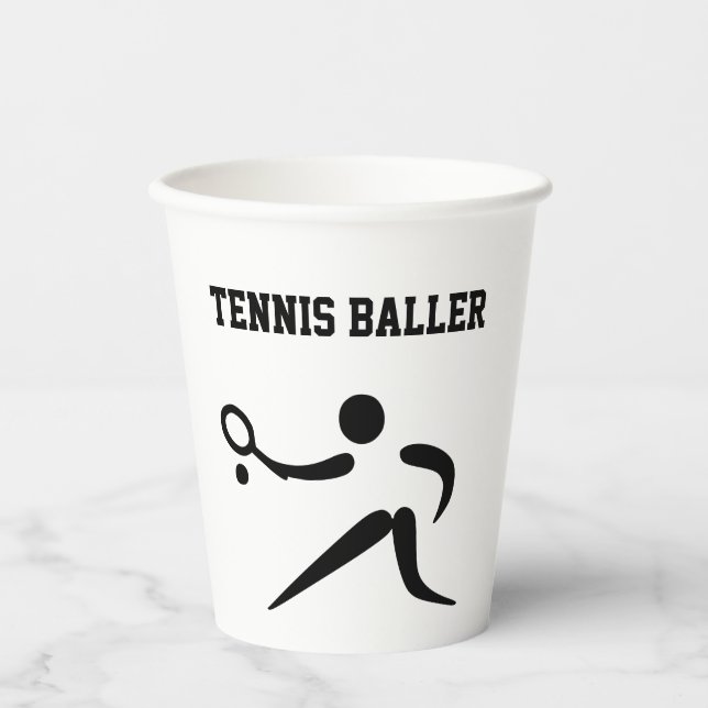 Tennis Baller Pappbecher (Vorderseite)