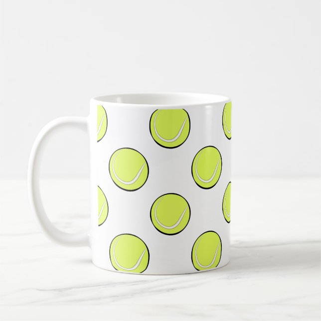 Tennis Balls Nahtloses Muster \ Kaffeetasse (Links)