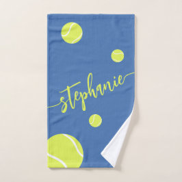 Tennis Balls Script Name Personalisiert Blue Handtuch