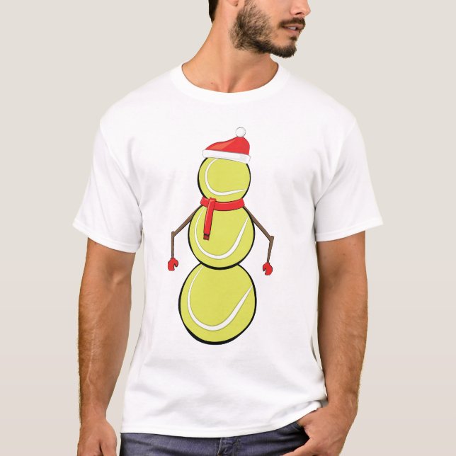 Tennis Balls Snowman - Weihnachten Inspiriert T-Shirt (Vorderseite)
