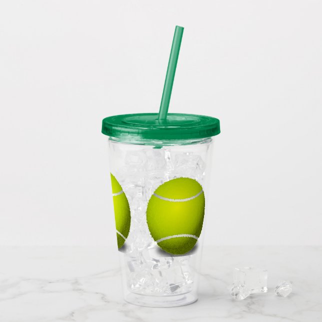 Tennis Balls Sport Akrylic Tumbler Acryltrinkbecher (Rückseite Ice)