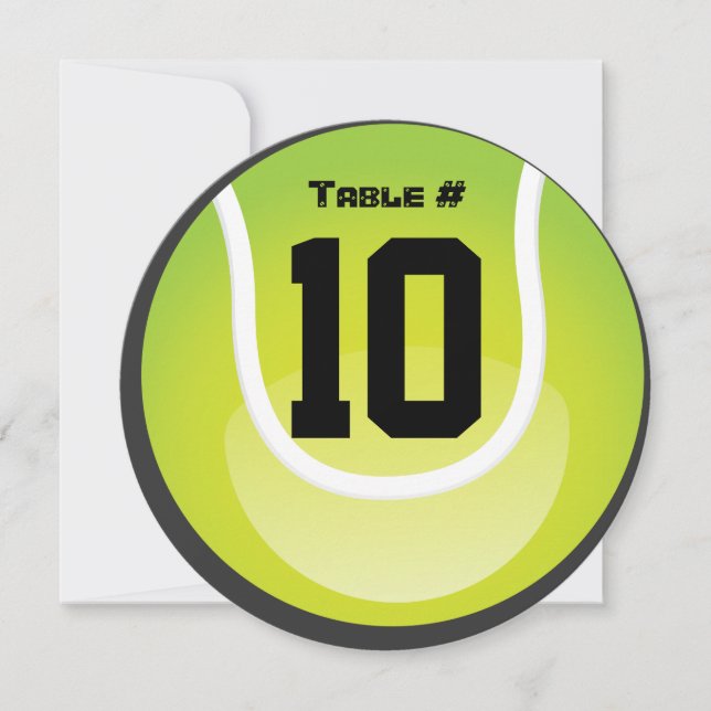 TENNIS Bar Bat Mitzvah Round Table Card Einladung (Vorderseite)