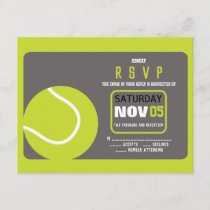 TENNIS Bar Mitzvah Einladung Antwortkarte