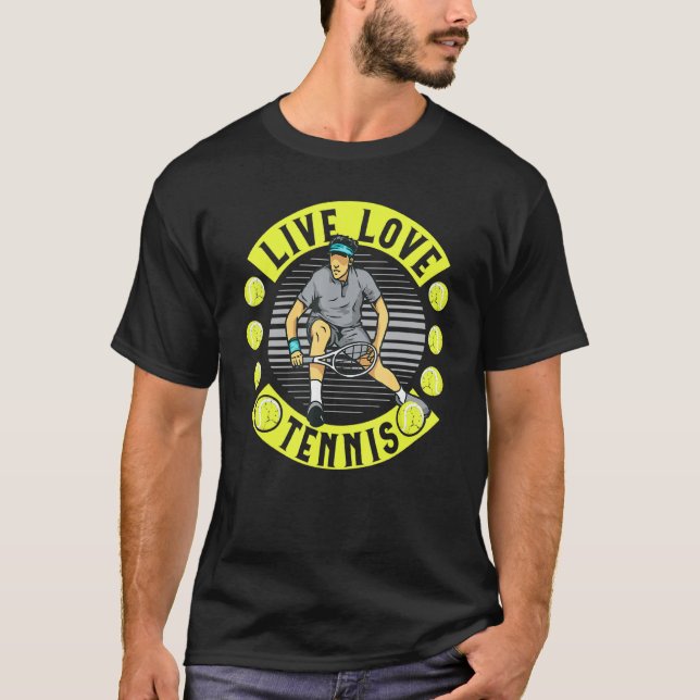 Tennis-Baseliner für Life Liebe Teppich T-Shirt (Vorderseite)