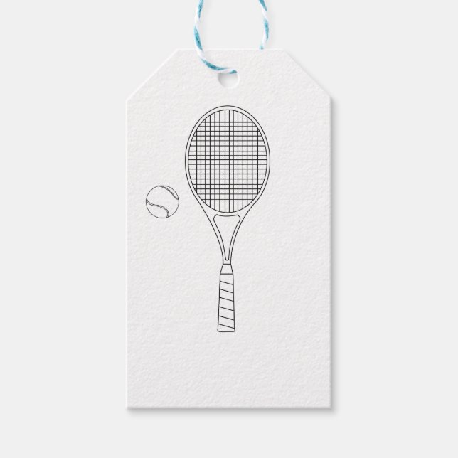 Tennis-Bat & Ball-Geschenk-Tag Geschenkanhänger (Vorderseite)