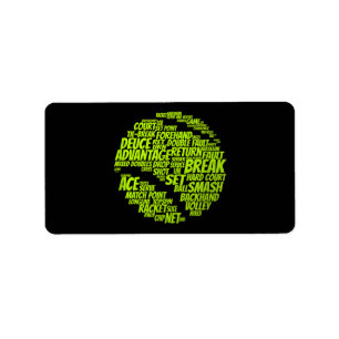 Tennis-Bedingungen Tennisspieler Tennisball spiele Adressaufkleber
