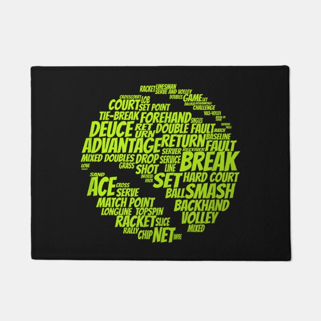 Tennis-Bedingungen Tennisspieler Tennisball spiele Fußmatte (Vorderseite)