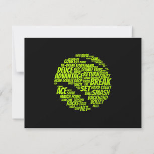 Tennis-Bedingungen Tennisspieler Tennisball spiele RSVP Karte