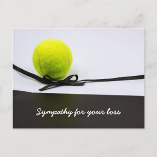 Tennis Beileidsbekundungen Ball schwarzes Band Postkarte