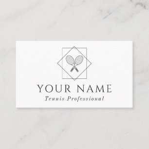 Tennis Beruflich Coach Instructor Classic White Visitenkarte