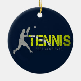 Tennis Best Game Ever Vintag Sport Coach Design Keramik Ornament
