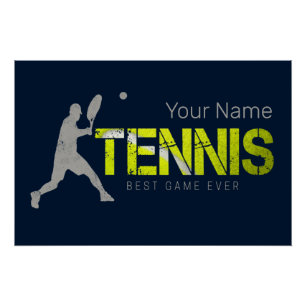 Tennis Best Game Ever Vintag Sport Coach Design Poster