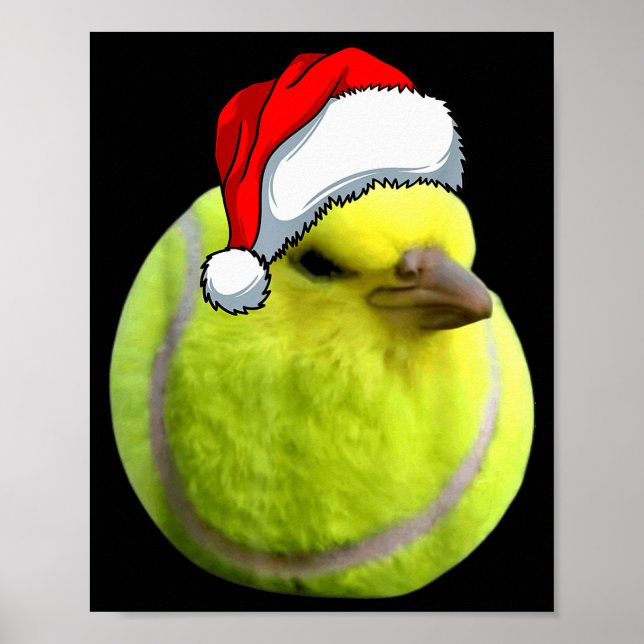 Tennis Bird Ball Meme Christmas Pajamas Funny Meme Poster (Vorne)