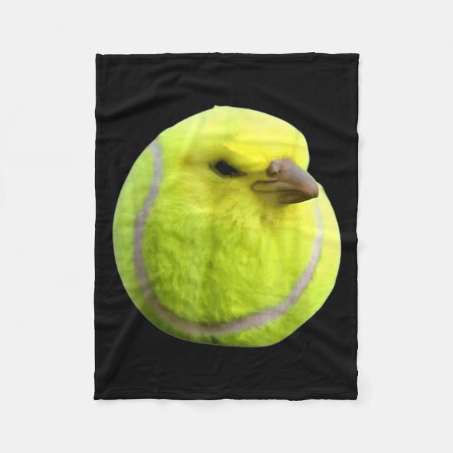 Tennis Bird Meme Round Budgie Tennis Ball  Fleecedecke (Vorderseite)