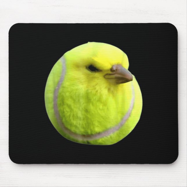 Tennis Bird Meme Round Budgie Tennis Ball  Mousepad (Vorne)