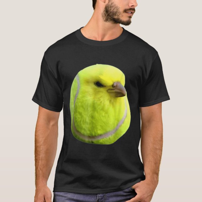 Tennis Bird Meme Round Budgie Tennis Ball  T-Shirt (Vorderseite)