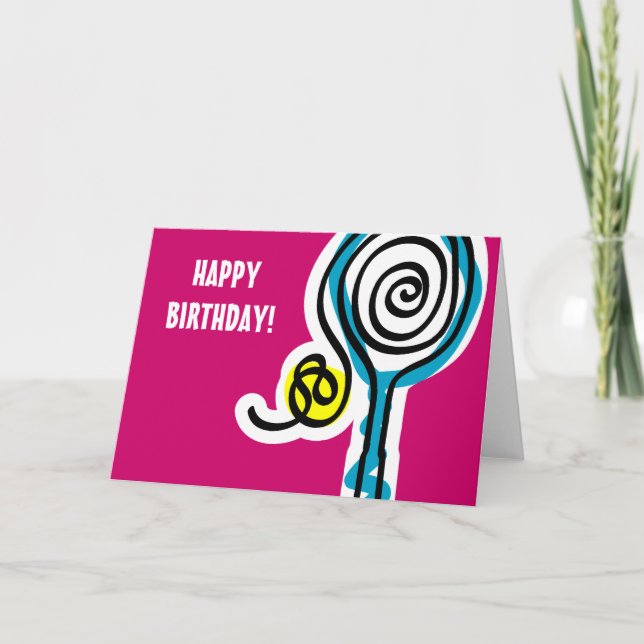 Tennis Birthday Card Karte (Vorderseite)