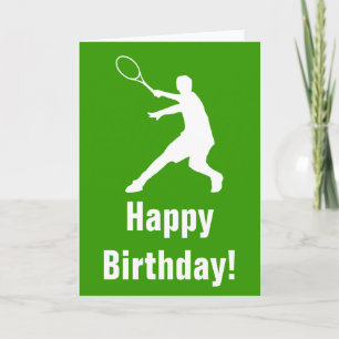 Tennis Birthday card with silhouette of player Karte